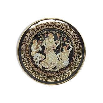 Greek decorative round plate Dionysus
