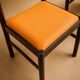 Set of 4 Mid-century beech / faux leather chairs.