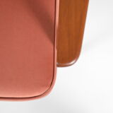 Pink velvet armchair, designer M. Zielinski, 1960s, Poland