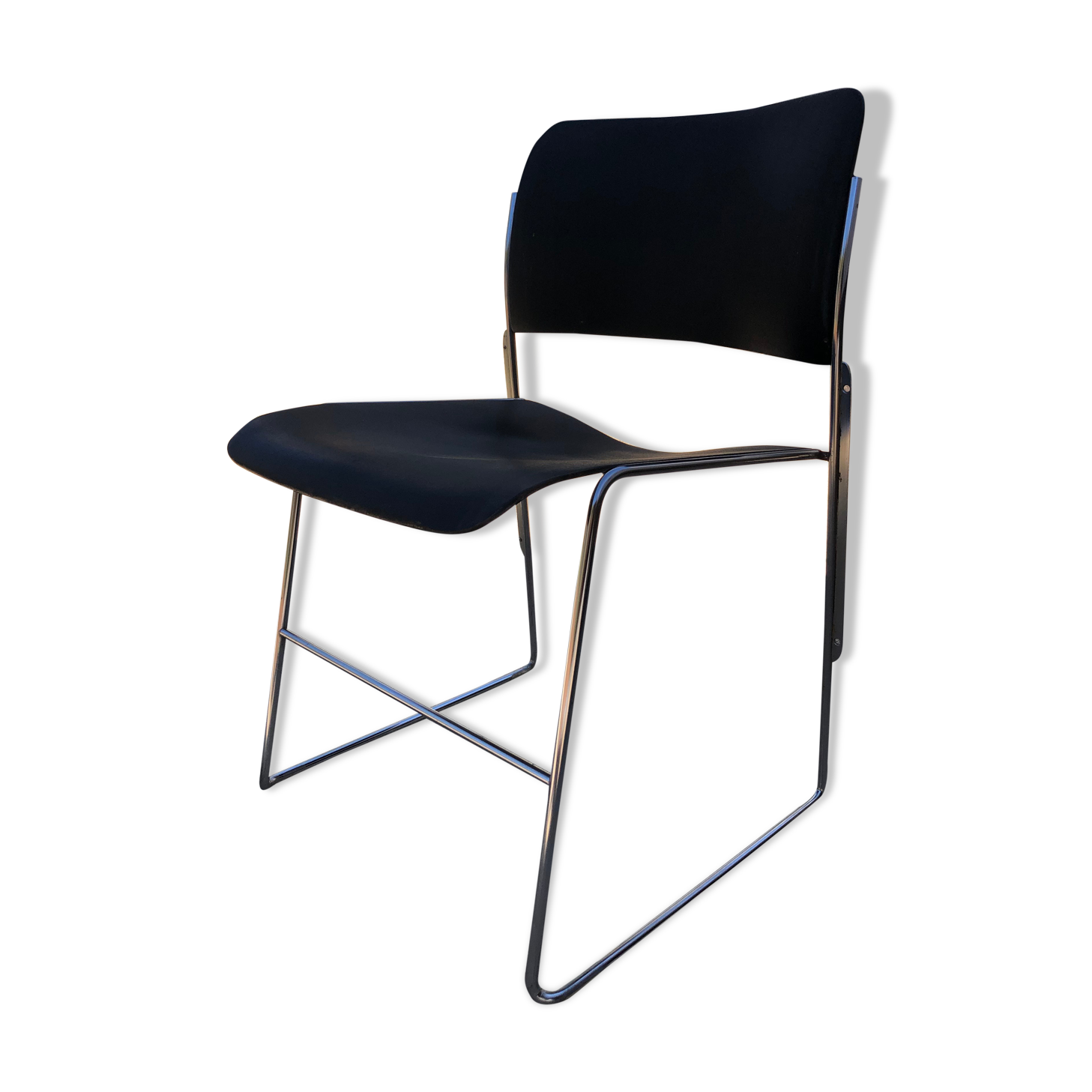 David rowland chair 404, black and steel to restore