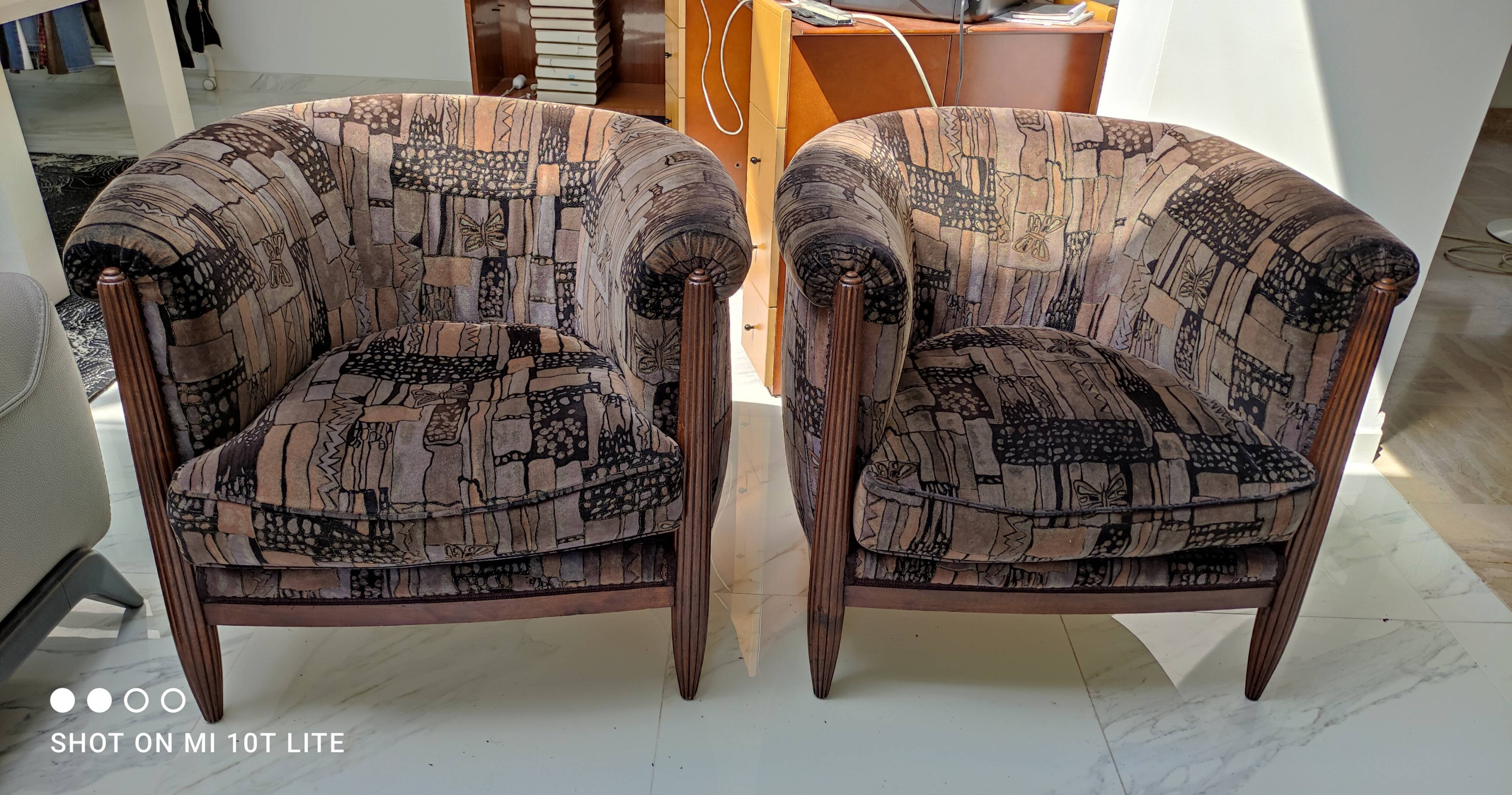 Pair of Art Deco armchairs