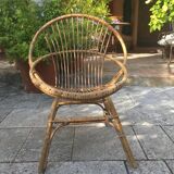 Basket armchair in rattan