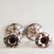 Pair of silver metal candlesticks