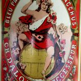 Bouteille verre ambre 2 L, Bleu Passier au Bacchus, produit pour teinture, XIXè