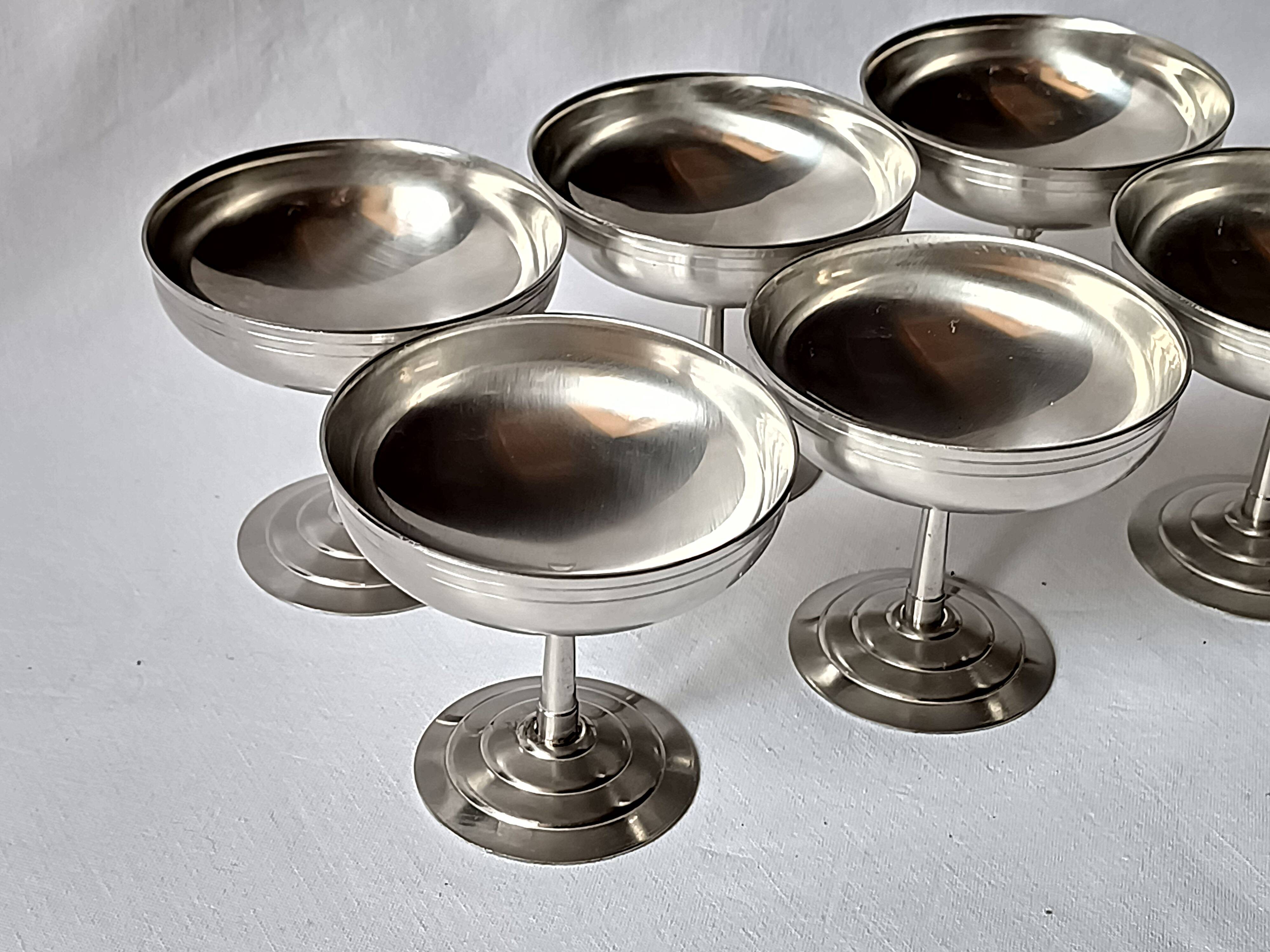 6 cups by Letang & Remy vintage design France