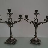 Pair of Louis XV style rocaille candelabras