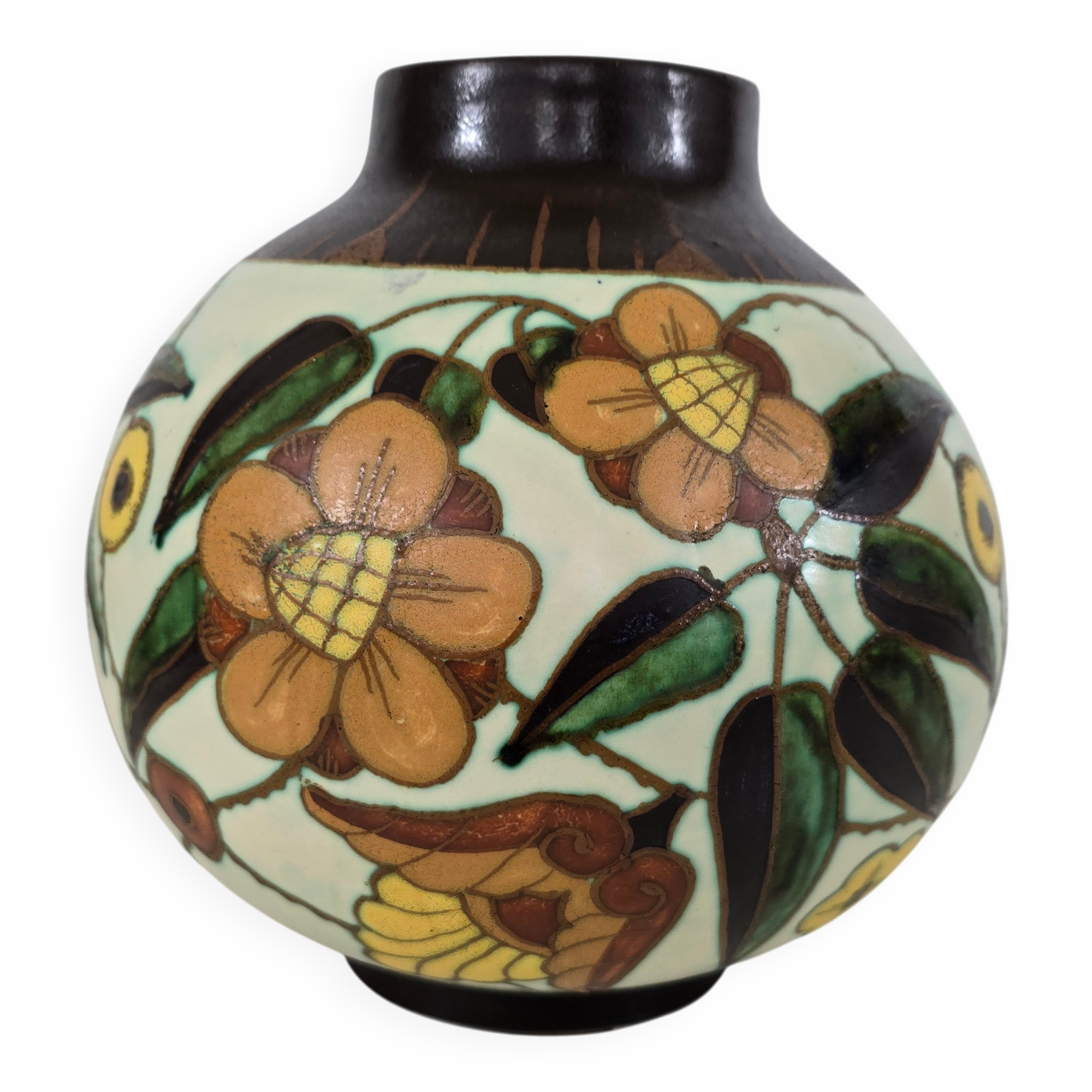 Vase Art Déco de Charles Catteau pour Boch Frères Keramis, modèle D1847