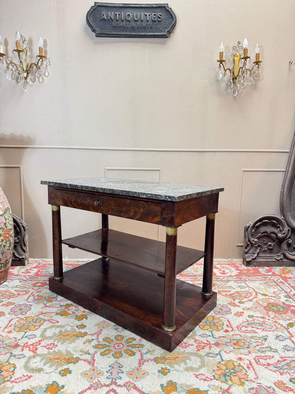 Console en acajou d’époque empire xix eme siècle