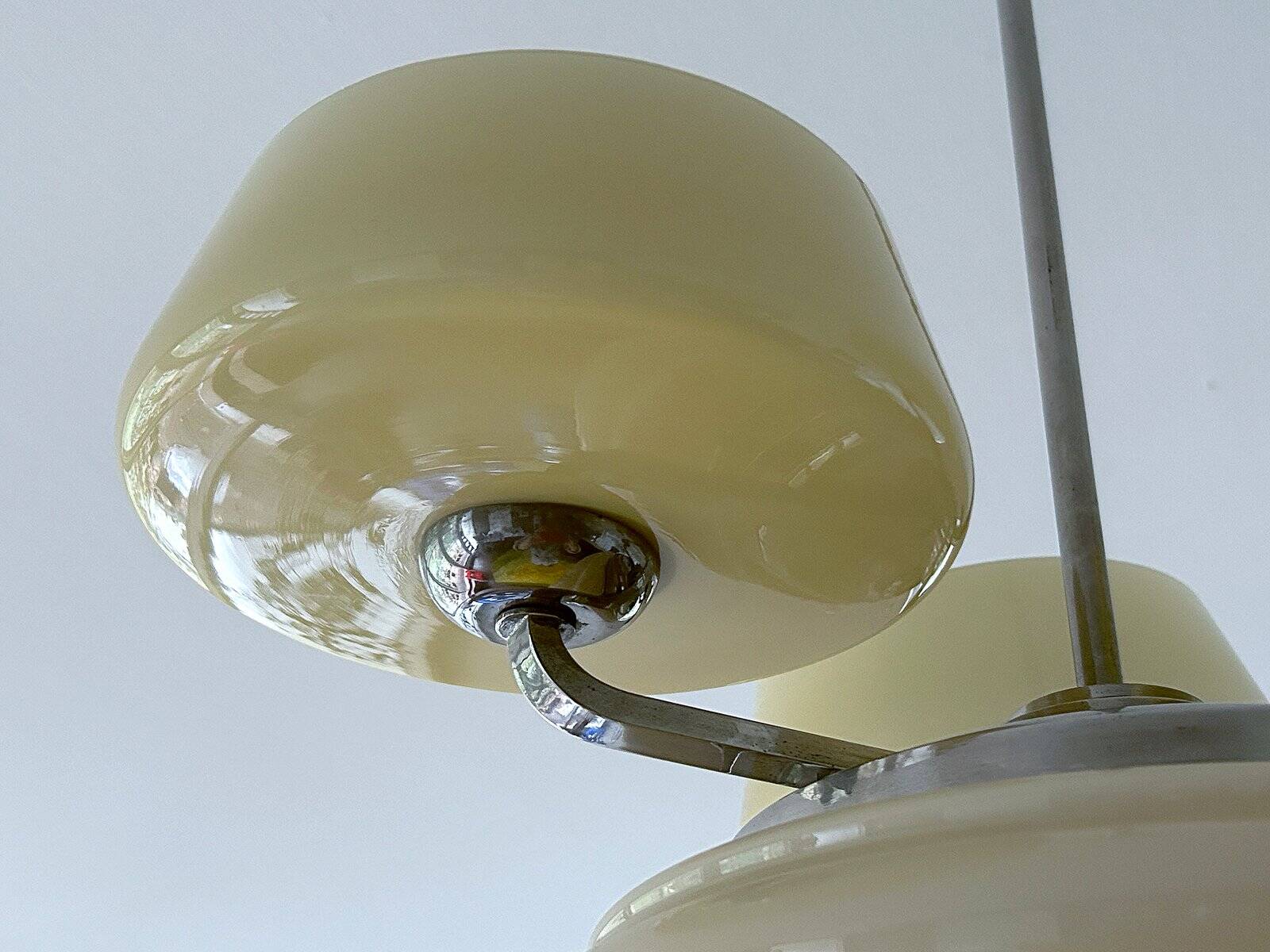 Large Art Deco pendant light in glass, 1930s