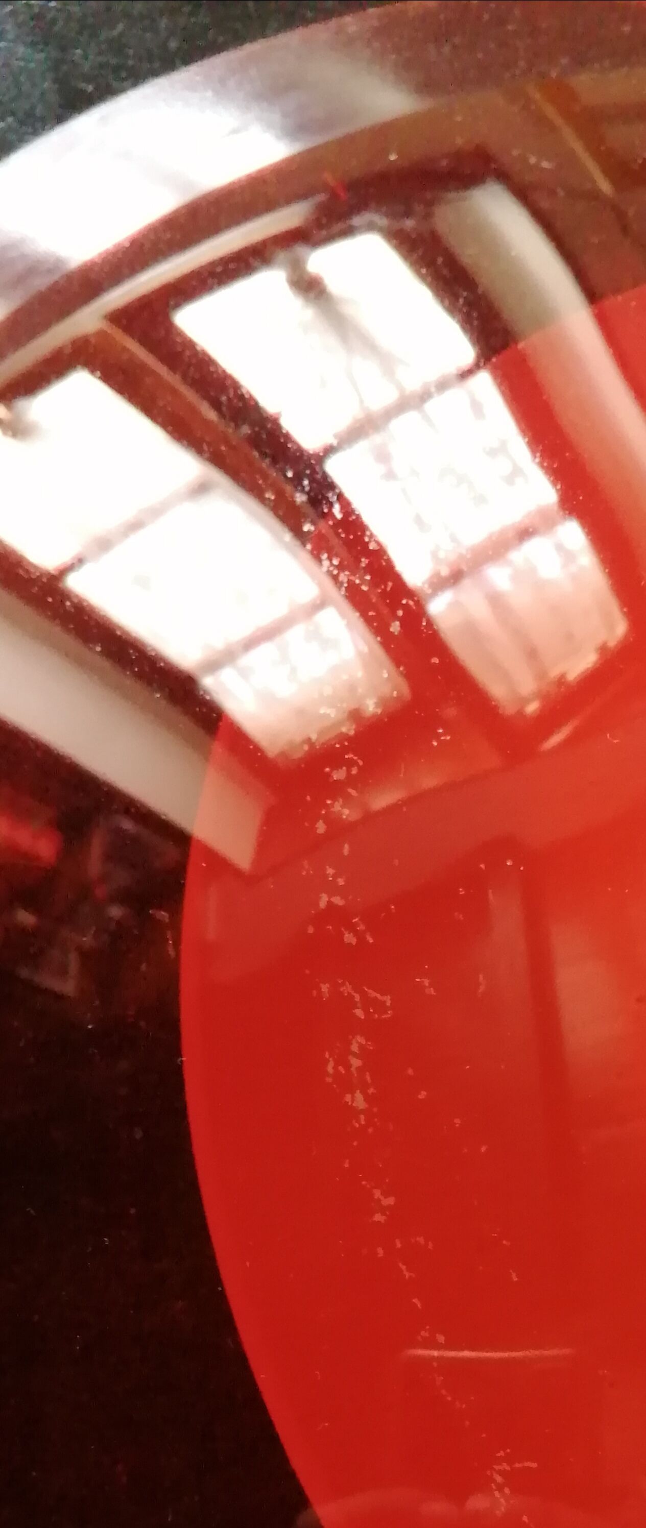 Vintage red space age glass pendant from the 80s