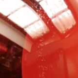 Vintage red space age glass pendant from the 80s