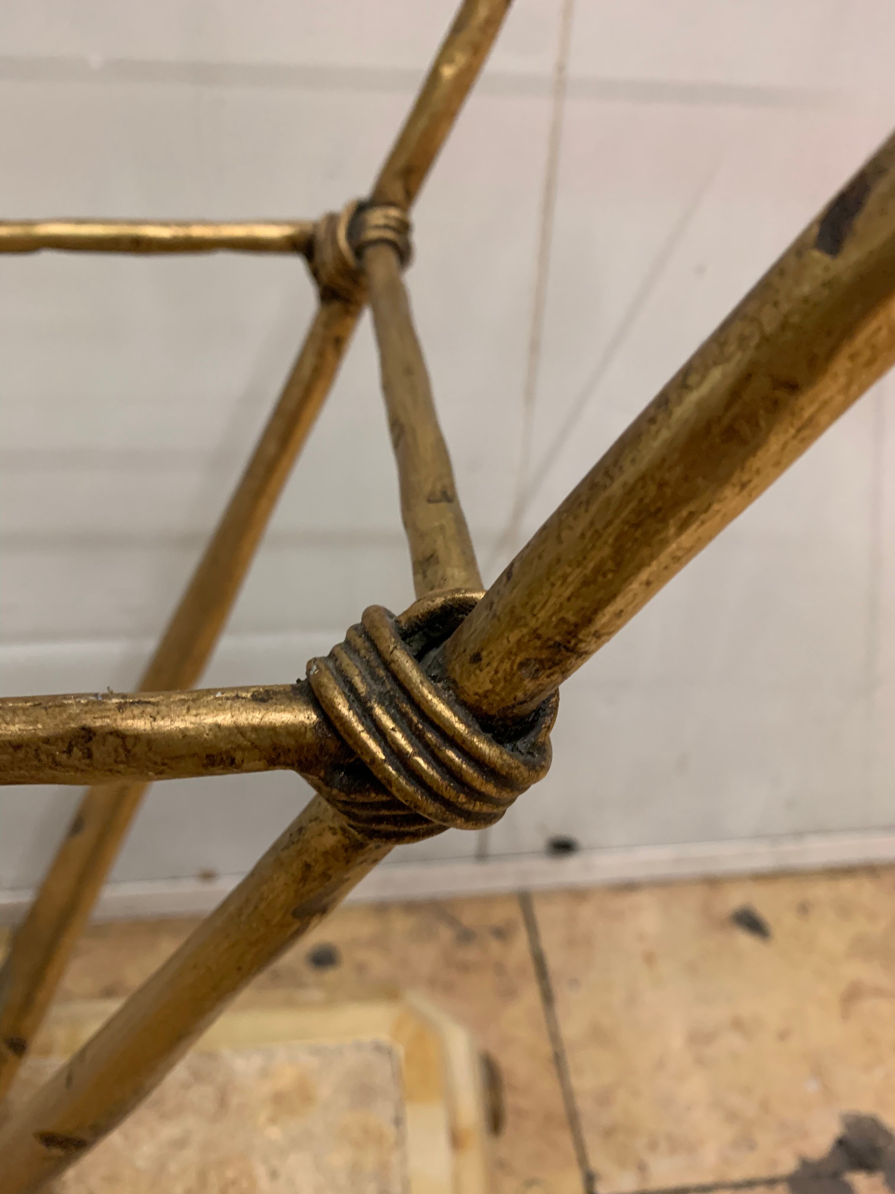 Travertine console from Fournier Paris over glass