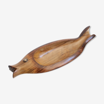 Plat en bois zoomorphe poisson