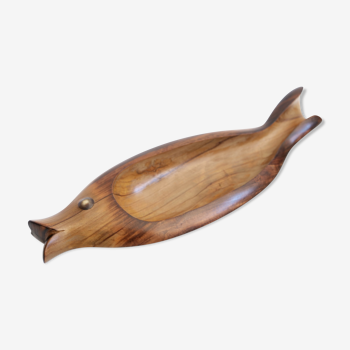 Zoomorphic wooden dish fish