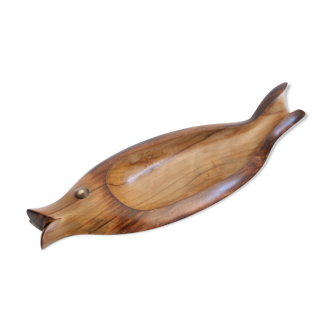 Plat en bois zoomorphe poisson