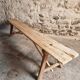 French antique wooden bench – Rustic farmhouse bench – Poplar and chestnut – Late 19th century – 198 cm