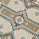 3x6 Cream Blue Oriental Vintage Rug, 109x187Cm