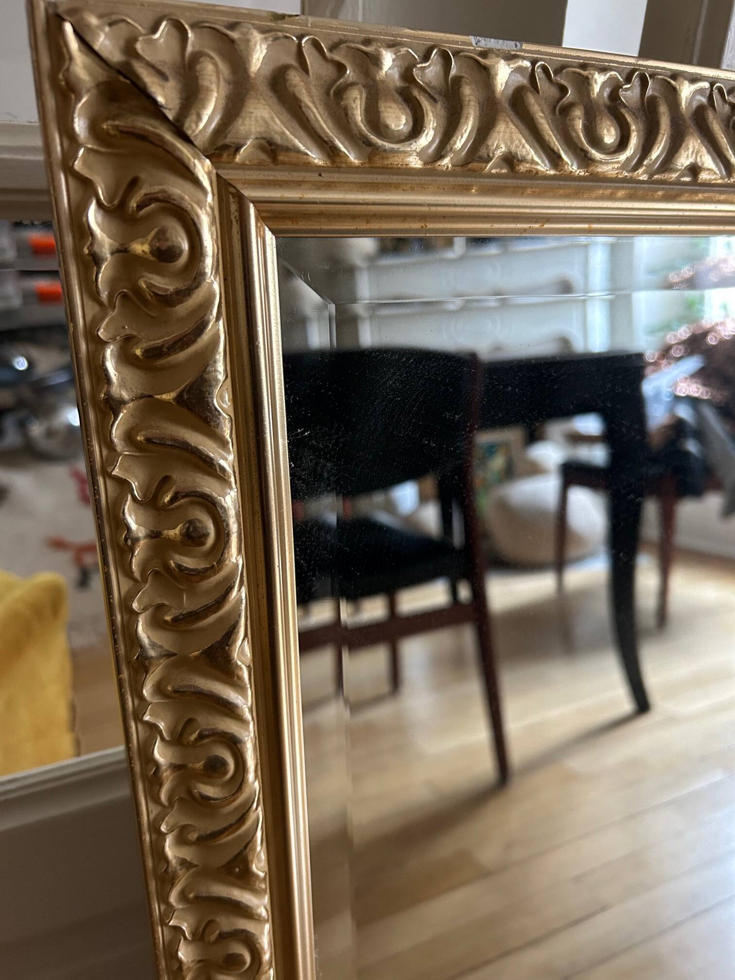 vintage beveled gold mirror