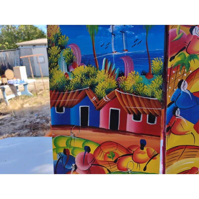 2 tableaux à l'huile sur toile haïtienne