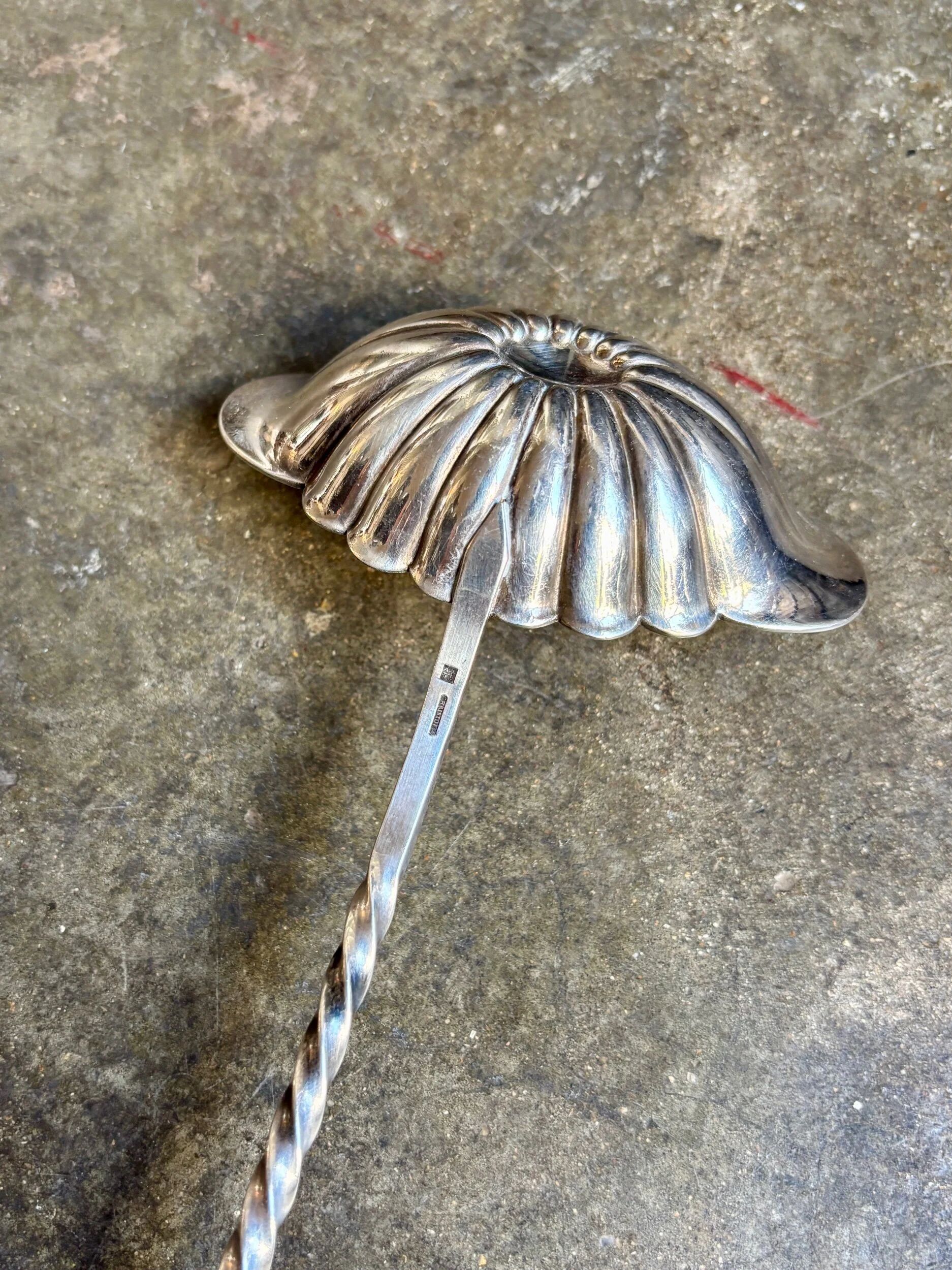Punch ladle Christofle in ebony and silver-plated metal