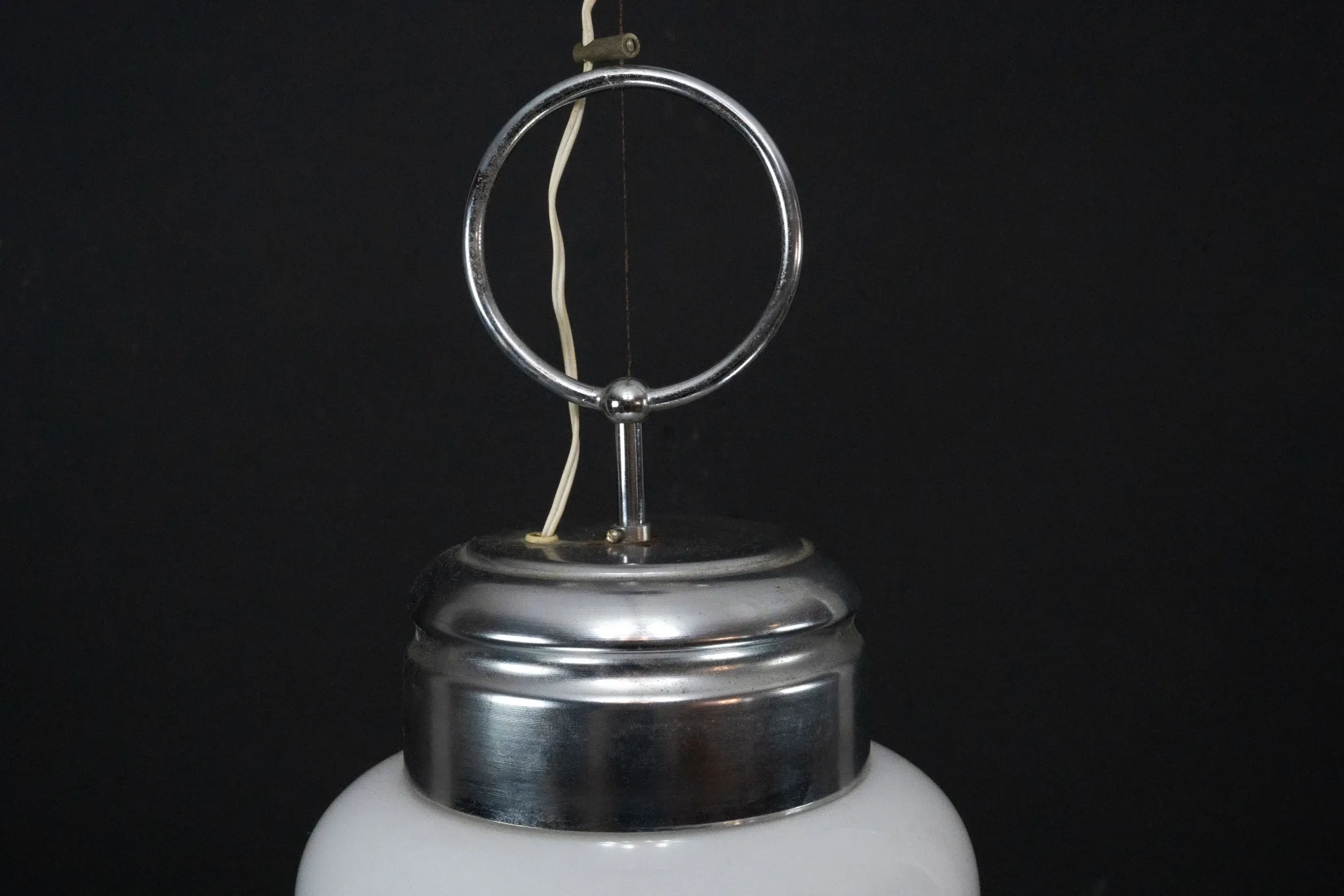 Vintage Mazzega space age chandelier in chrome and murano glass. Italy 1960