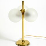 1960s Space Age brass table lamp by Kaiser Leuchten  with 3 glass globes