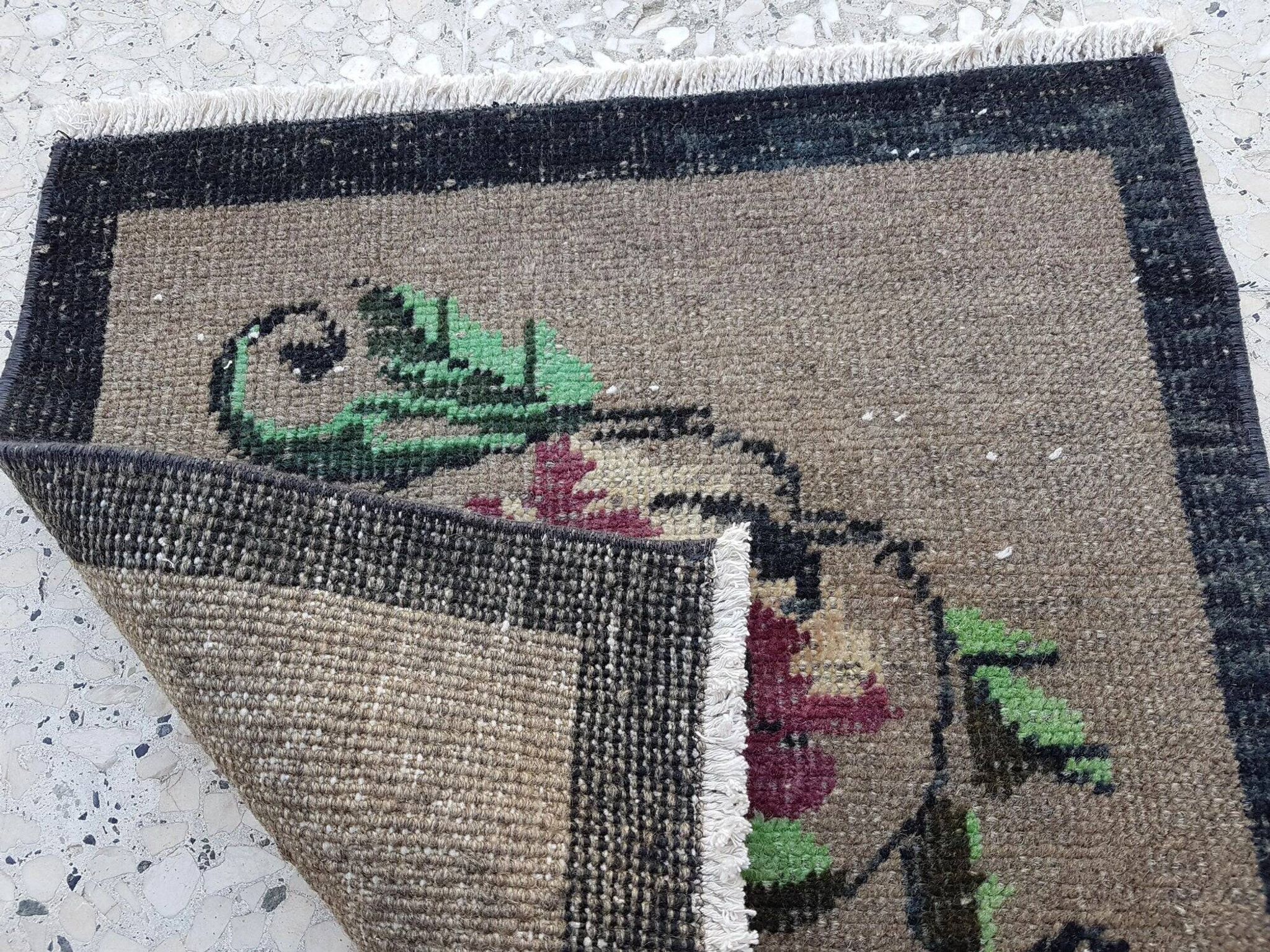 Small vintage decorative kilim rug 54x50 cm