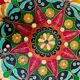 Plate or empty pocket in partitioned copper and vintage enamels