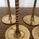 Series of 7 Scandinavian brass candlesticks