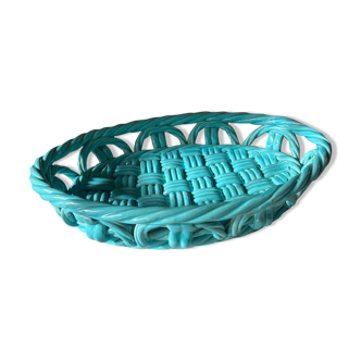 Vintage Vallauris woven ceramic dish
