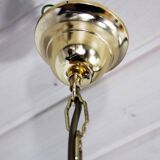 Italian chandelier in brass and beveled glass