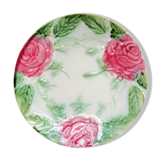 Assiette signée au cor de chasse onnaing 3 roses roses