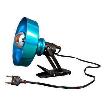 Lita 1950/1960 clamp spotlight with blue diffuser.