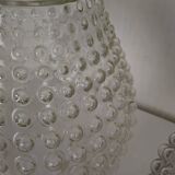 Pair of vintage bubbled glass lampshades