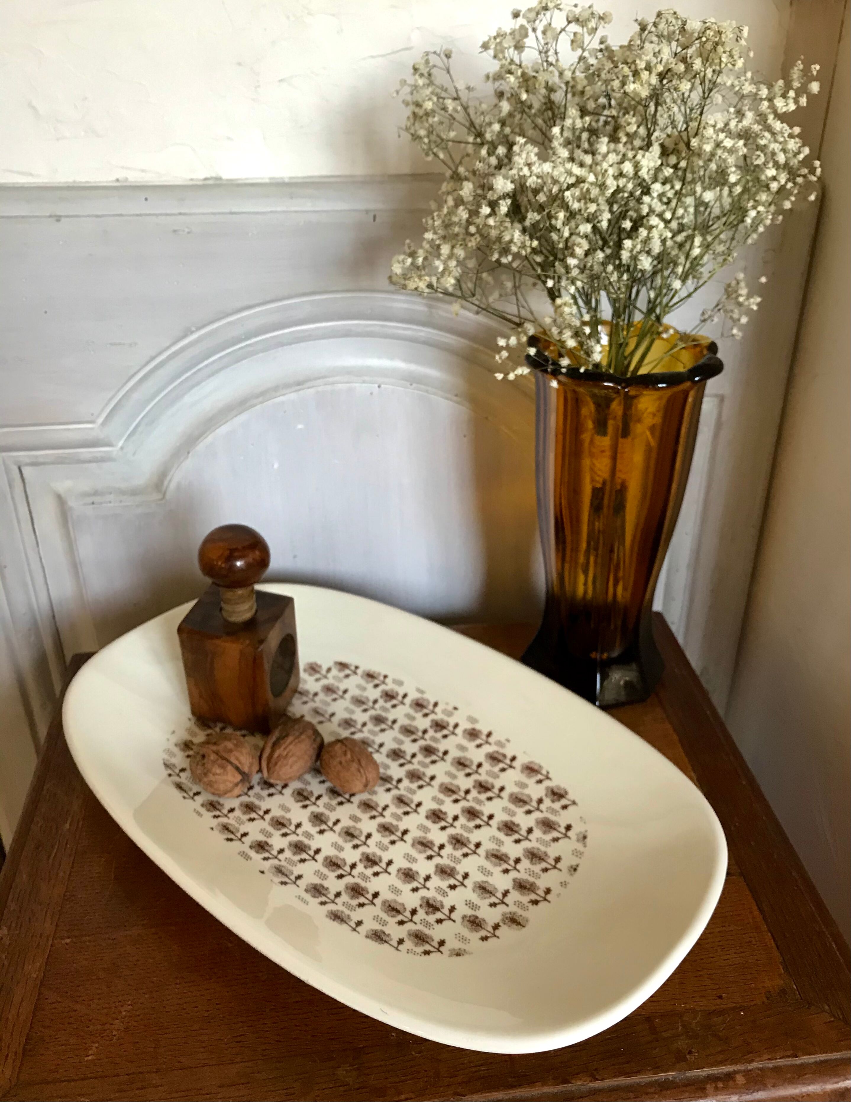 Gien vintage brown tree dish
