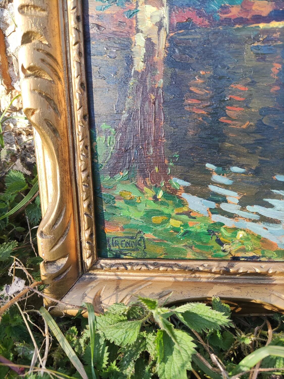 Oil painting on panel - signed Lucien Frennet - framed