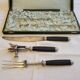 Ebony leg of lamb cutlery service, late 19th century