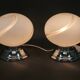 Pair of Italian Murano Glass and Chrome Table Lamps, 1960s