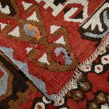6x14 Kilim Warm Earthy Tons Long Wide Handmade Kilim Rug, 183x416 Cm