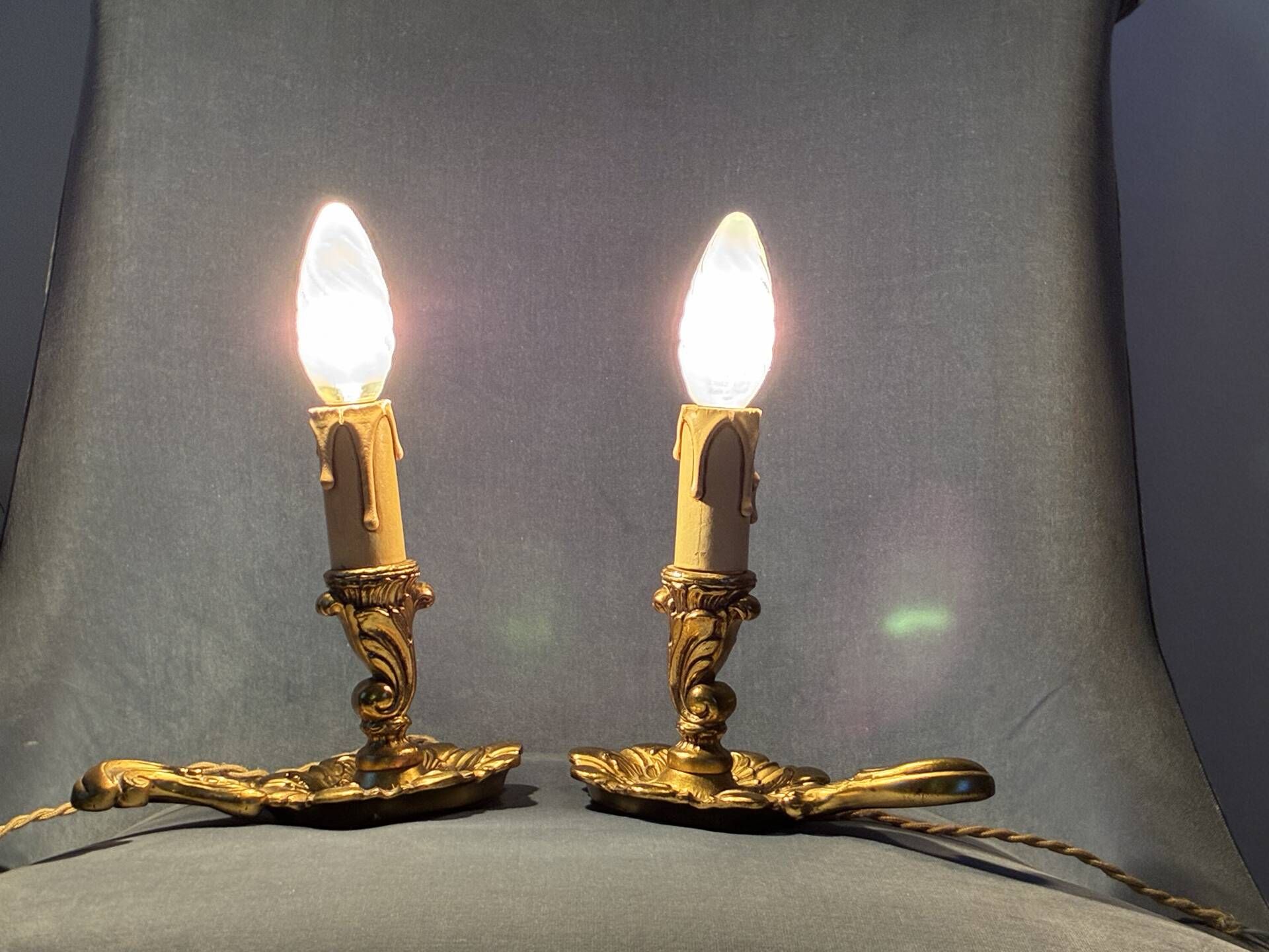 Paire de lampe en bronze style Louis XV