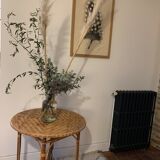 Rattan table for 4 people 70s