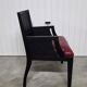 Philippe Hurel Armchair Model Wallis - Red Leather & Black Beech