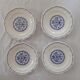 4 Plates made of GIEN camaieu blue central pattern and rinses model ROUEN