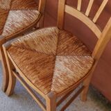 Set of 5 rustic straw chairs