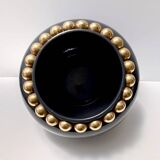 Dark Grey / Green Lacquered Ceramic Vase attr. to Domenico Rambelli, Italy