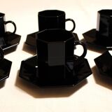 Arcoroc black "Octime" coffee service
