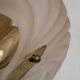 Vintage shell wall light, amber glass and brass, France, 1970.