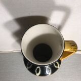 Former vase Scheurich europ linie ceramics beige - black - anse germany vintage