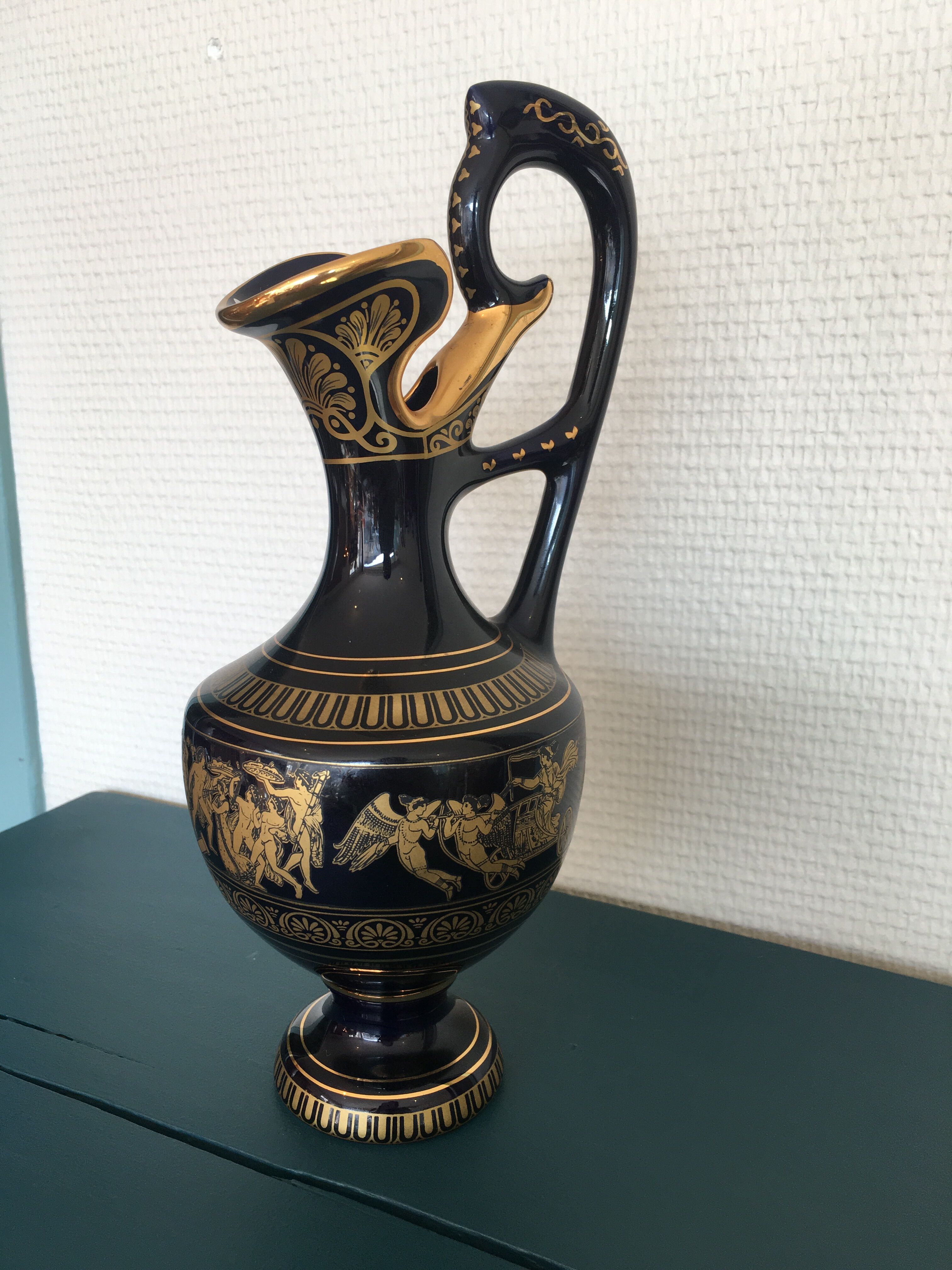 Handmade 24k gold decorative Greek vase