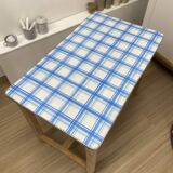 Farmhouse table with enamelled metal top